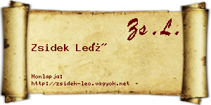 Zsidek Leó névjegykártya